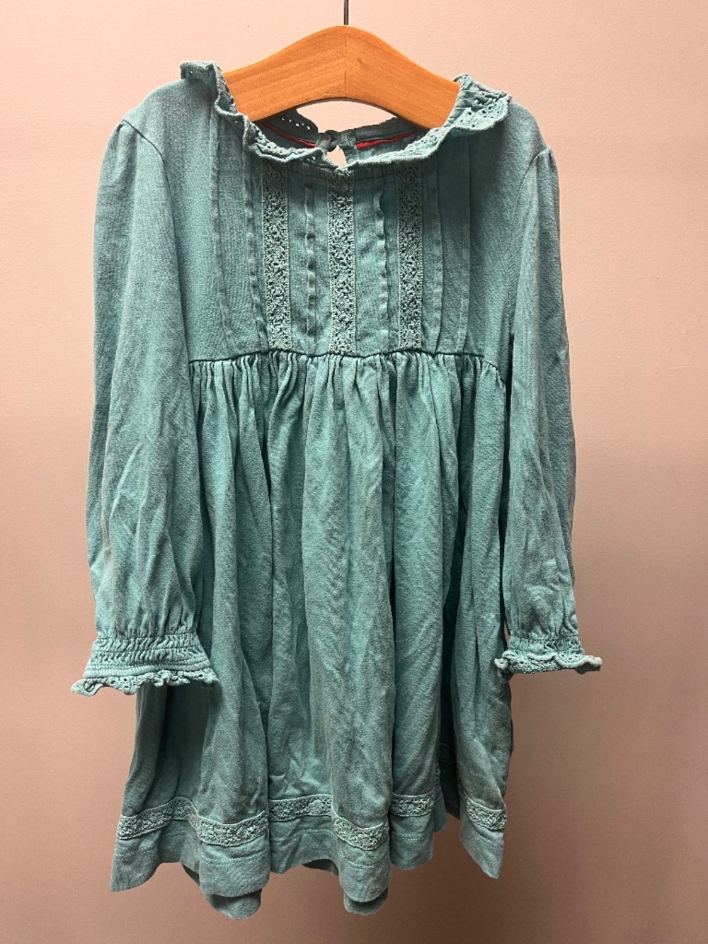 Boden Girls Dress | Mini Boden | 4-5 Years | Green Long Sleeve Dress | Lace